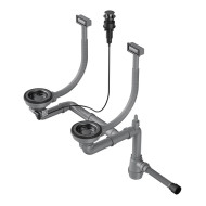 Арматура для двухчашевых моек с прямоугольным переливом Omoikiri WK-2-A GM