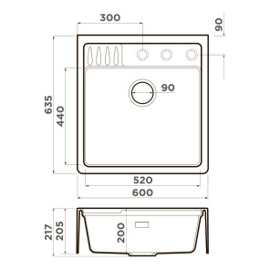 Omoikiri Kinokawa 60-GB Omoikiri Kinokawa 60-GB
