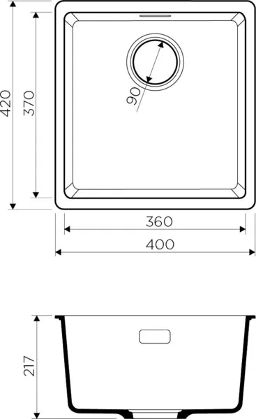 Мойка Omoikiri Kata 40-U-BE — фото 2