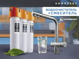 Комплект Omoikiri Nagano (нержавеющая сталь) + Pure drop Lite