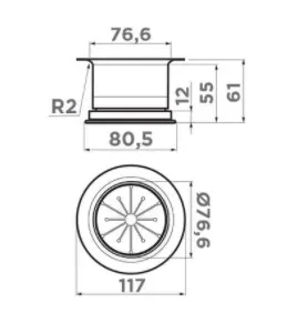 Cменная горловина для измельчителя Omoikiri NA-04 GM — фото 2