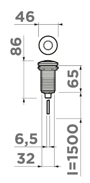 Пневматическая кнопка для измельчителя Omoikiri SW-01-G — фото 2