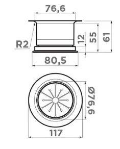 Cменная горловина для измельчителя Omoikiri NA-04 GB — фото 2