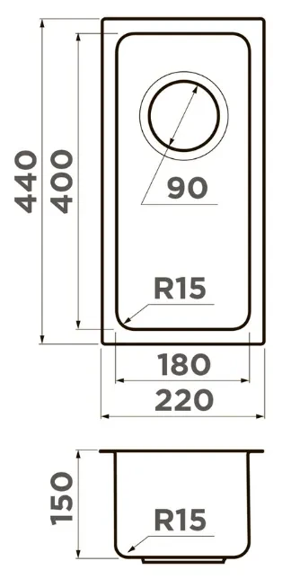 Мойка Omoikiri Tadzava 22-U/I-ULTRA 15 — фото 3