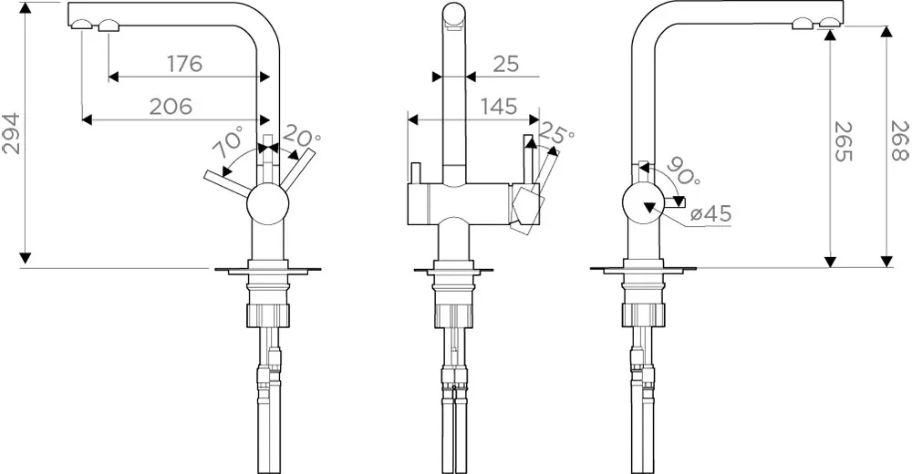Комплект Omoikiri Nagano-P (платина) + Pure drop Lite — фото 2