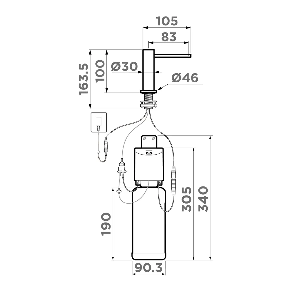 Дозатор Omoikiri OM-09-SENSOR-LG — фото 2