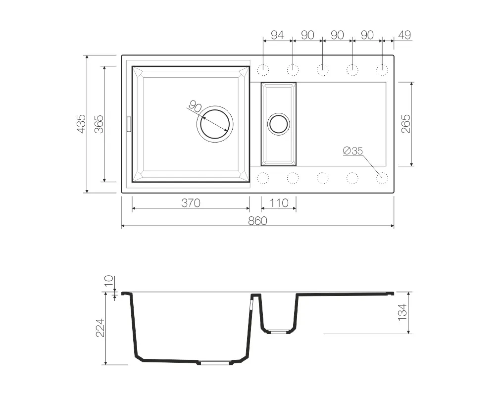 Мойка Omoikiri Sakaime 86-2-BL — фото 2